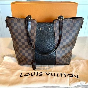 Louis Vuitton Jersey tote in Damien Ebene and black calf leather. Excellent!